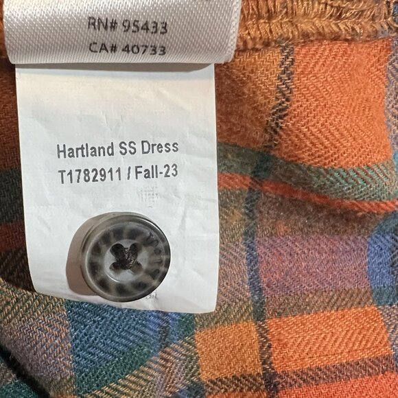 Toad & Co Women Hartland ShirtDress Plaid Flannel Short Sleeve Small Size - Picture 10 of 12